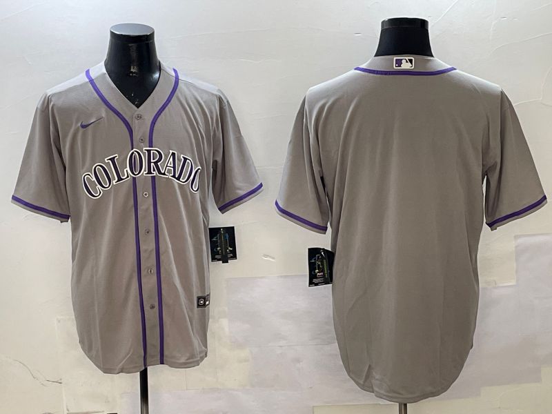 Men Colorado Rockies Blank Grey Game 2025 Nike MLB Jersey style 1->colorado rockies->MLB Jersey